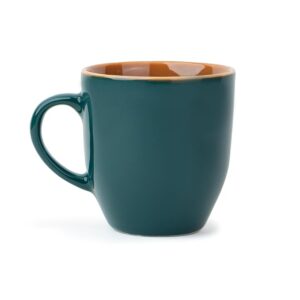 Shay Ceramic Coffee Mug, 1 Pc, 300ml, Teal Green | Tea Mug | Glossy Finish | Porcelain Coffee Cup | Ceramic Cup | Microwave Safe (Teal Green Milk Mug, 1 Pc)