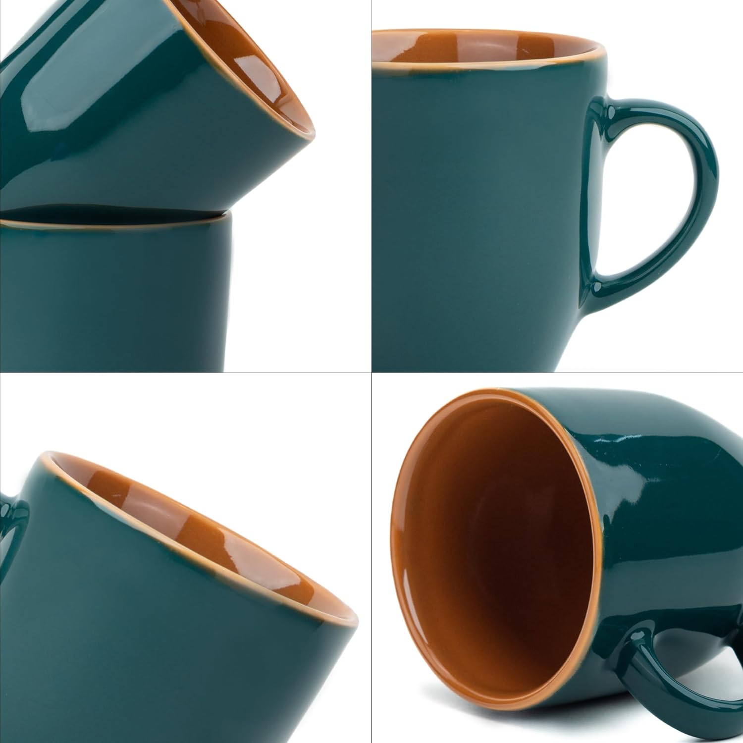 Shay Ceramic Coffee Mug, 1 Pc, 300ml, Teal Green | Tea Mug | Glossy Finish | Porcelain Coffee Cup | Ceramic Cup | Microwave Safe (Teal Green Milk Mug, 1 Pc) - Image 2