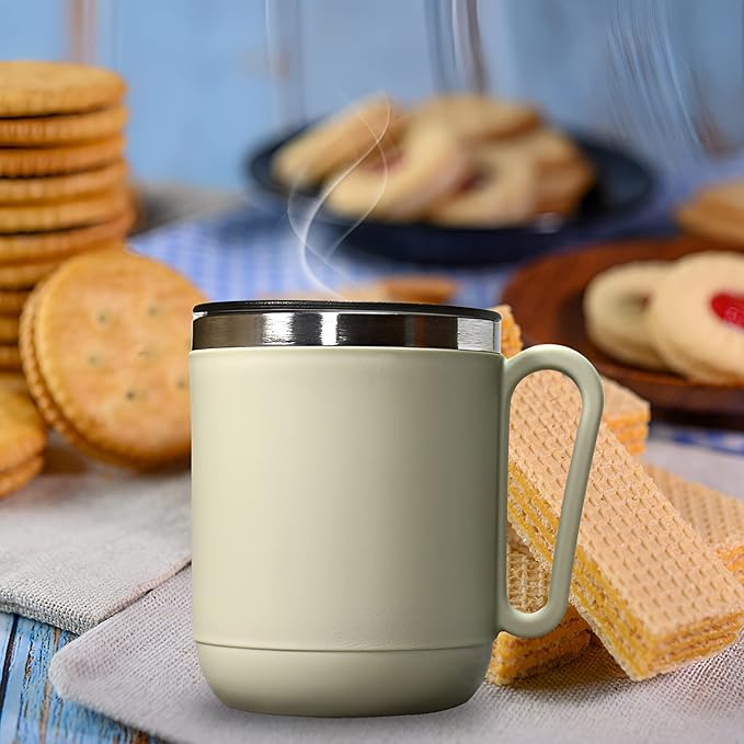 GANESH N-Joy Unbreakable Mugs with Cap Stainless Steel Plastic Covered Travel Mug with lid for Tea, Coffee, Milk (400ml) - Image 4