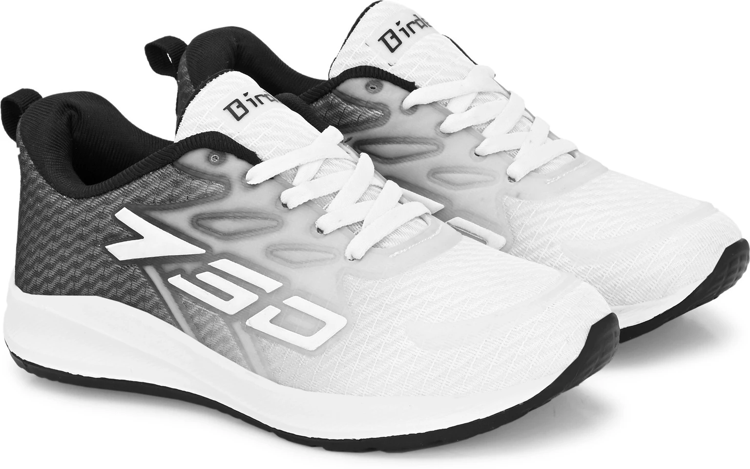 Birde NEW Superior Lightweight Comfortable Gym, Sports Walking Shoes For Men (White, Grey , 8) - Image 3