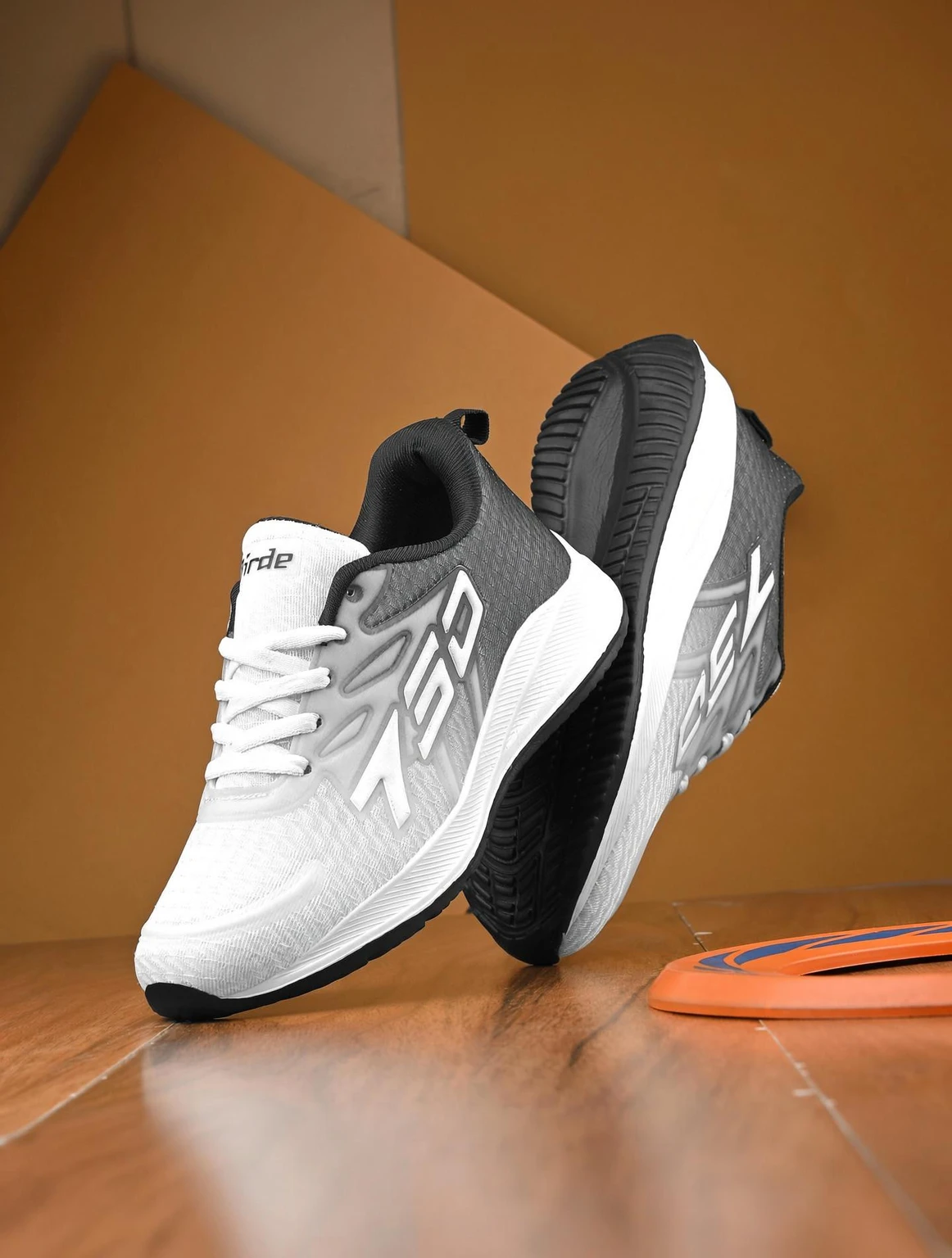 Birde NEW Superior Lightweight Comfortable Gym, Sports Walking Shoes For Men (White, Grey , 8)